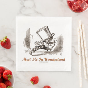 Guardanapo De Papel De Jantar Encontre-Me Em Wonderland Mad Hatter Running