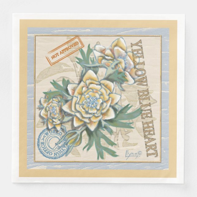 Guardanapo De Papel De Jantar Escritório de G Criações flor amarela (Frente)