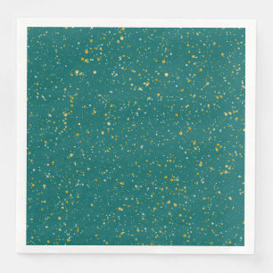Guardanapo De Papel De Jantar Espaço elegante dos confetes - verde da cerceta &