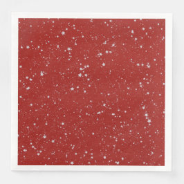 Guardanapo De Papel De Jantar Estrelas de Brilho - Vermelho Prateado