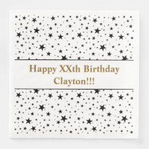 Estrelas Negras com Mensagem de Aniversário