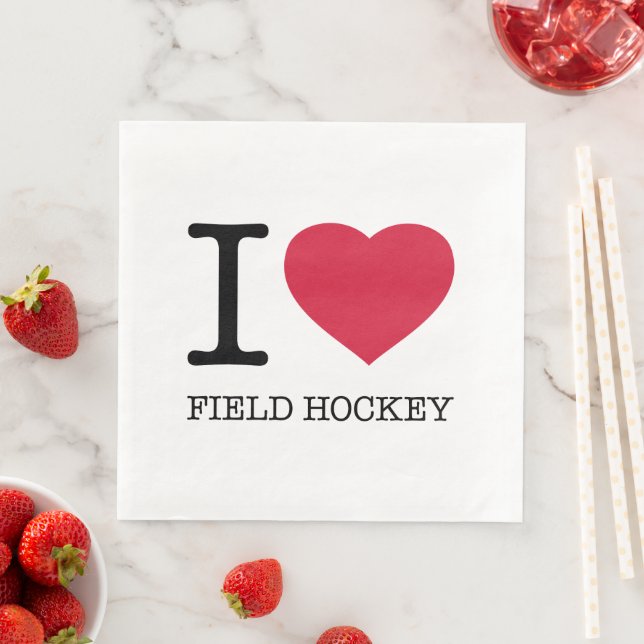 GUARDANAPO DE PAPEL DE JANTAR EU AMO CAMPO HOCKEY (Insitu)