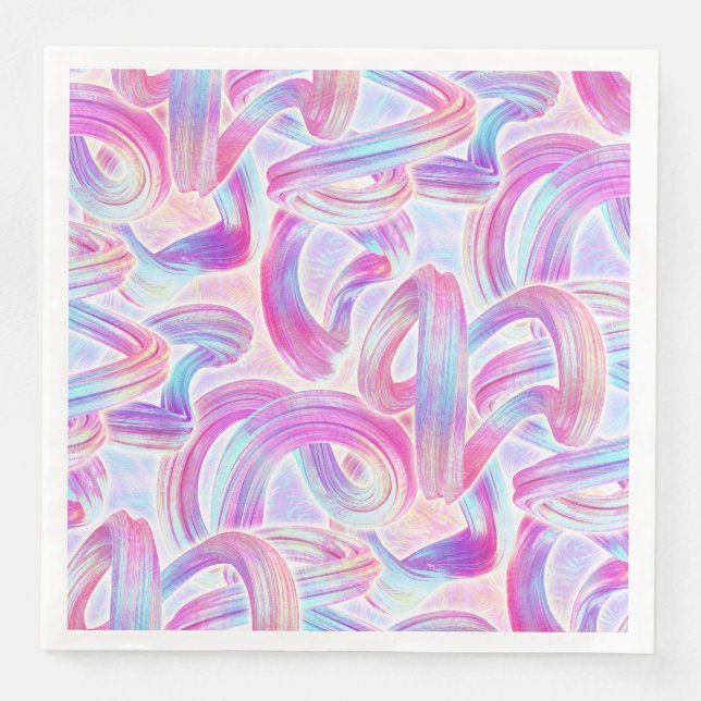 Guardanapo De Papel De Jantar eurobeat holorave - rosa e azul: (Frente)