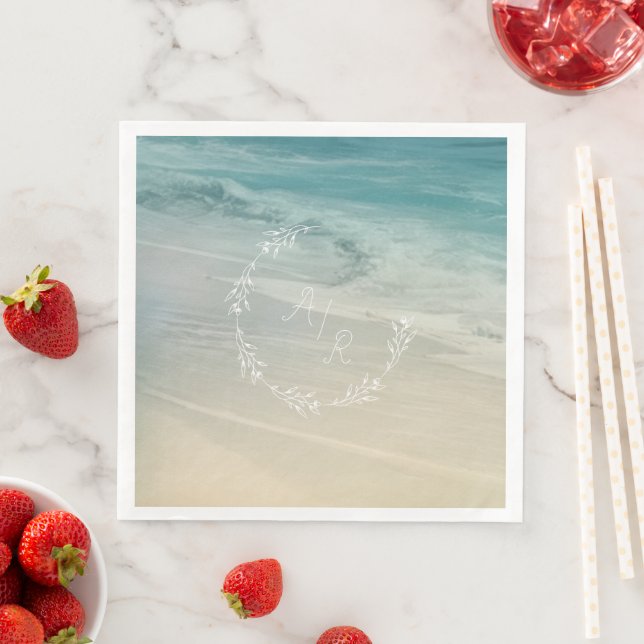 Guardanapo De Papel De Jantar Evento de Praia Monograma (Insitu)