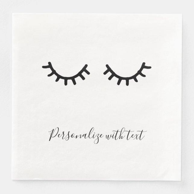 Guardanapo De Papel De Jantar Eyelashes Pretos (Frente)
