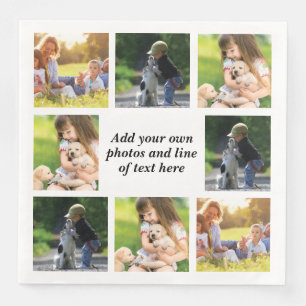 Guardanapo De Papel De Jantar Faça sua própria colagem de fotos e texto