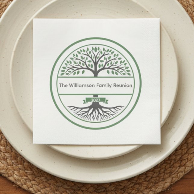 Guardanapo De Papel De Jantar Family Roots Reunion (Family reunion Paper napkin )
