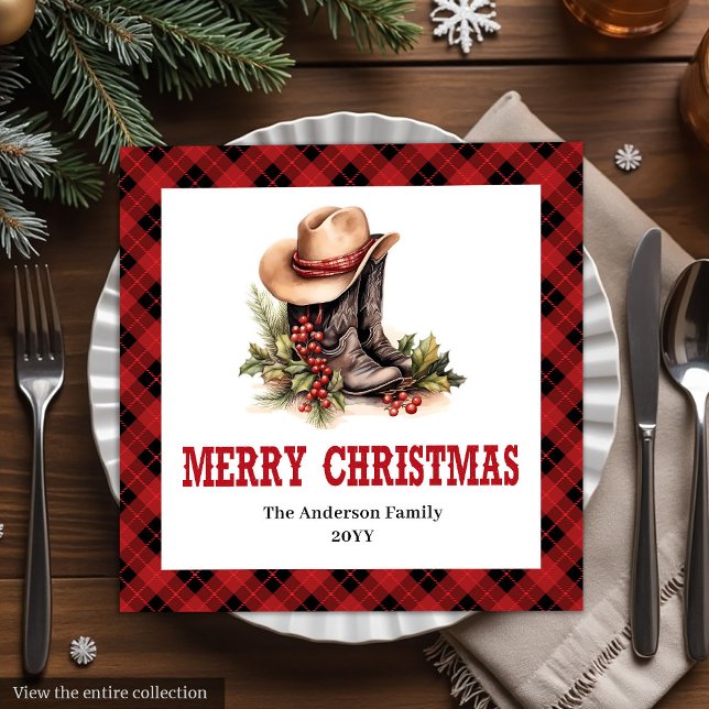Guardanapo De Papel De Jantar Farmhouse Christmas napkins buffalo plaid style (Farmhouse Christmas napkins buffalo plaid style

)