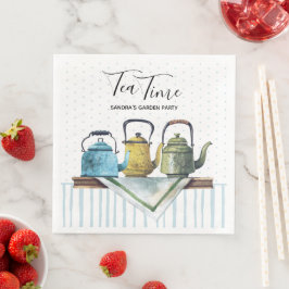 Guardanapo De Papel De Jantar Farmhouse Decor Vintage Tea Potes Watercolor Napki