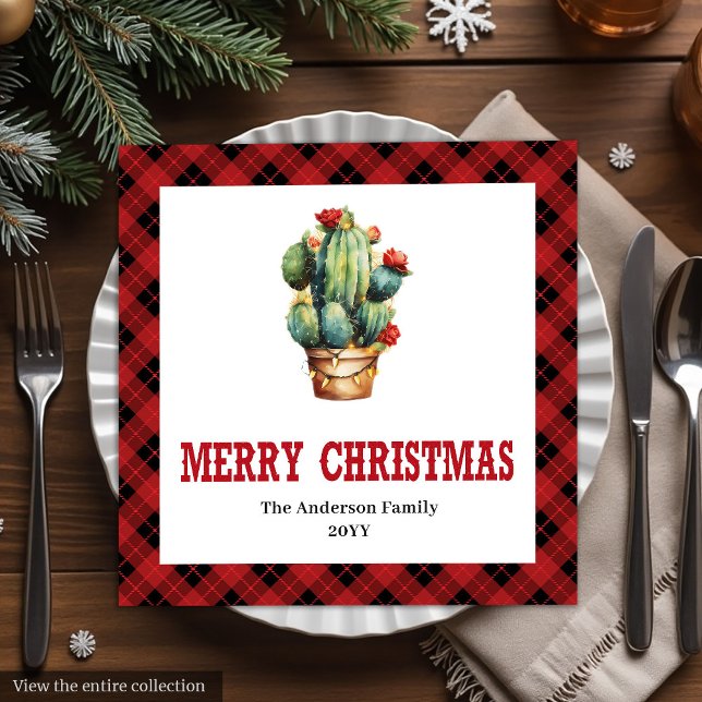 Guardanapo De Papel De Jantar Farmhouse Western Plaid Holiday Paper Napkins (Farmhouse Western Plaid Holiday Paper Napkins)