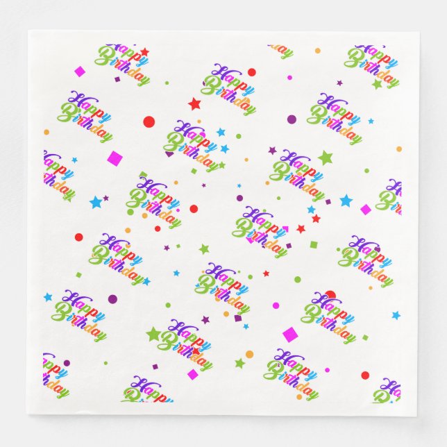 Guardanapo De Papel De Jantar Feliz Aniversário (Frente)