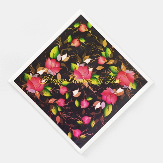 Guardanapo De Papel De Jantar Feliz Aniversário Amor (Canto)