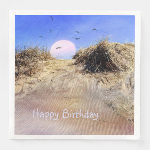 Guardanapo De Papel De Jantar Feliz Aniversário da Praia Sunrise