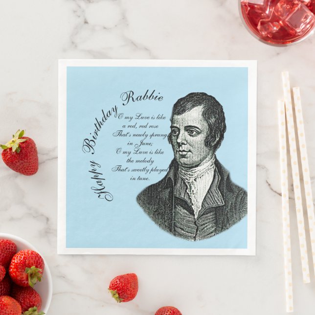Guardanapo De Papel De Jantar Feliz aniversário Rabbie - Robert Burns (Insitu)