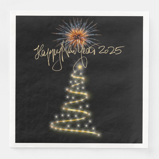 Guardanapo De Papel De Jantar Feliz Ano Novo 2025 (Frente)