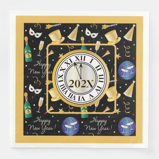 Guardanapo De Papel De Jantar Feliz ano novo anual (Frente)