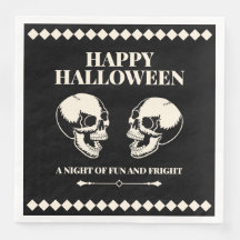 Feliz Halloween Caveiras Rindo Preto