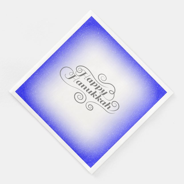 Guardanapo De Papel De Jantar Feliz Hanukkah com fundo azul branco de 2 tons (Canto)