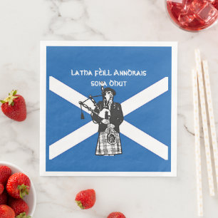 Guardanapo De Papel De Jantar Feliz Rua Andrews Day Flag Bagpiper