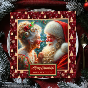 Guardanapo De Papel De Jantar Feriado Napkins Árvores de Natal Vermelho Dourado