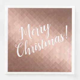 Guardanapo De Papel De Jantar Férias de Natal alegres design rose gold chic