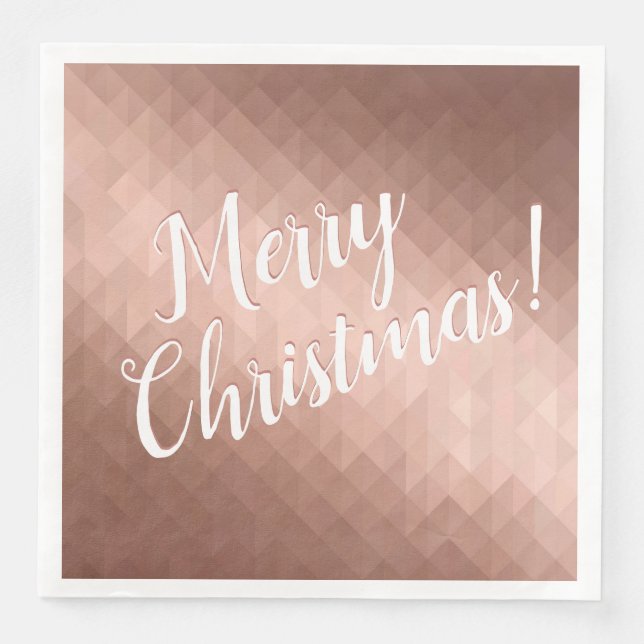 Guardanapo De Papel De Jantar Férias de Natal alegres design rose gold chic (Frente)