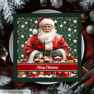 Guardanapo De Papel De Jantar FESP Watercolor Santa Claus Mesa Napkins