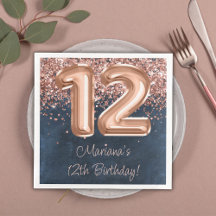 Festa de 12 anos Rose Gold Navy Blue