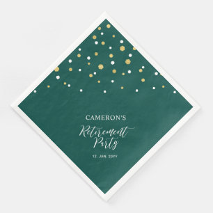 Guardanapo De Papel De Jantar Festa de Aposentadoria Confetes Chic Dourado e Ver