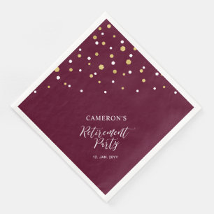 Guardanapo De Papel De Jantar Festa de Aposentadoria Confetes Vermelho Burgundy 