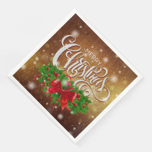 Guardanapo De Papel De Jantar Festa de Feliz Natal Elegante
