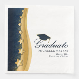 Guardanapo De Papel De Jantar Festa de formatura de chapéu azul das estrelas Dou