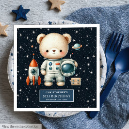 Guardanapo De Papel De Jantar Festa Personalizada do Astronauta Ursinho Napkins