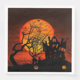 Guardanapo De Papel De Jantar Fiery Full Moon Halloween