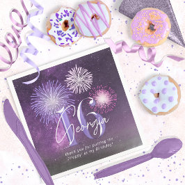 Guardanapo De Papel De Jantar Fireworks Sweet 16 Purple ID984