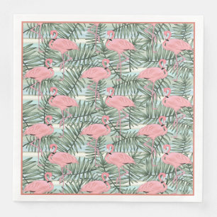 Guardanapo De Papel De Jantar Flamingoes Cor-de-Rosa Bonitos Folhas de Palma Pad