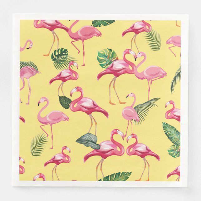 Guardanapo De Papel De Jantar Flamingos Love Patterno 3 (Frente)
