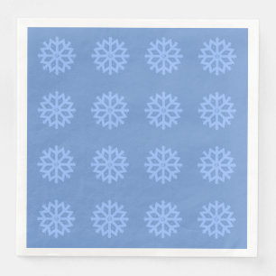 Guardanapo De Papel De Jantar Floco de neve Azul Inverno Padrão Festivo