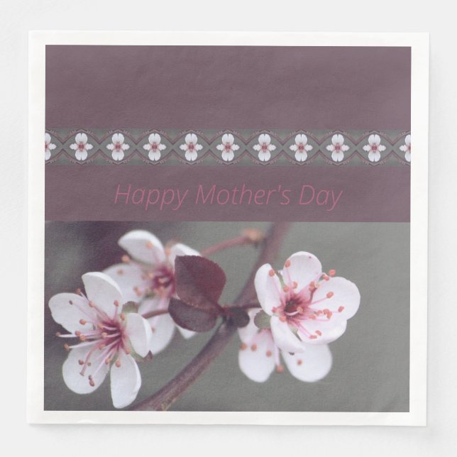 Guardanapo De Papel De Jantar Flor de Floral Branca (Frente)