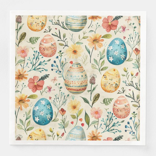 Guardanapo De Papel De Jantar Flor de Primavera Páscoa 1 (Frente)