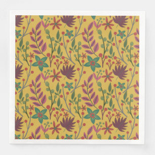 Guardanapo De Papel De Jantar Florais, sem costura, flores amarelas