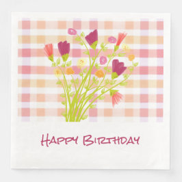 Guardanapo De Papel De Jantar Floral Colorido Com Pinks