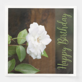 Guardanapo De Papel De Jantar Floral Elegante Com Verde E Branco