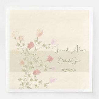 Guardanapo De Papel De Jantar Floral Elegante Com Verde Suave