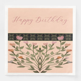 Guardanapo De Papel De Jantar Floral Forma Cardíaca Acentuado