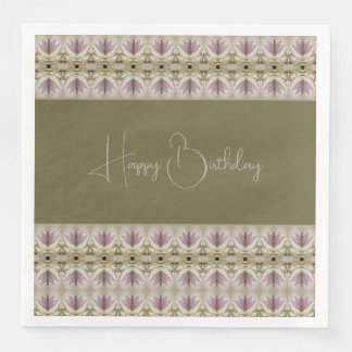 Guardanapo De Papel De Jantar Floral Roxo Com Sage Verde
