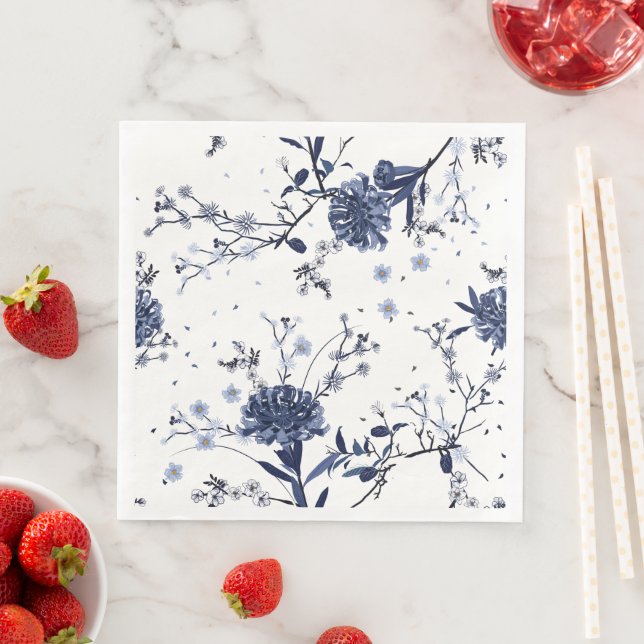 Guardanapo De Papel De Jantar Flores azuis (Insitu)