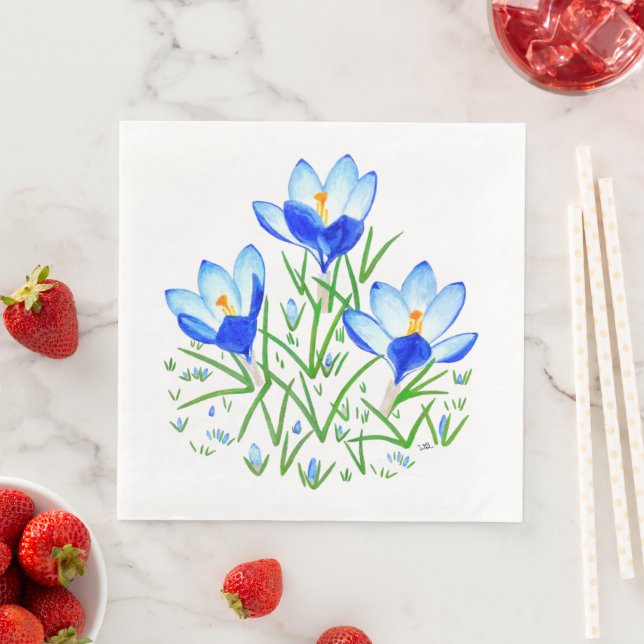 Guardanapo De Papel De Jantar Flores de Crocus Azul (Insitu)