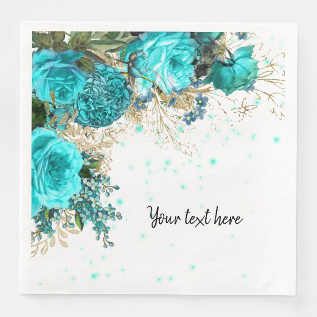 Guardanapo De Papel De Jantar Flores de Gema Moderno para todas as ocasiões (Frente)