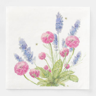 Guardanapo De Papel De Jantar Flores rosa e Lavanda Jantam Napkins
